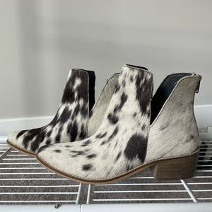 COPY - Faux Cowhide Ankle Boots